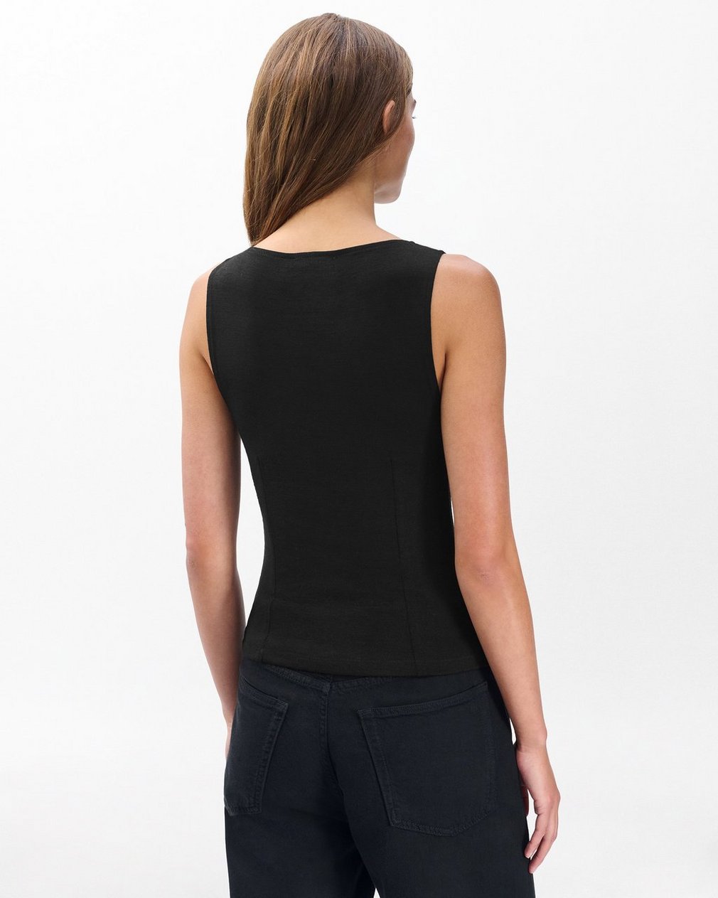 The Knit Boatneck Vest - Black - Image 6