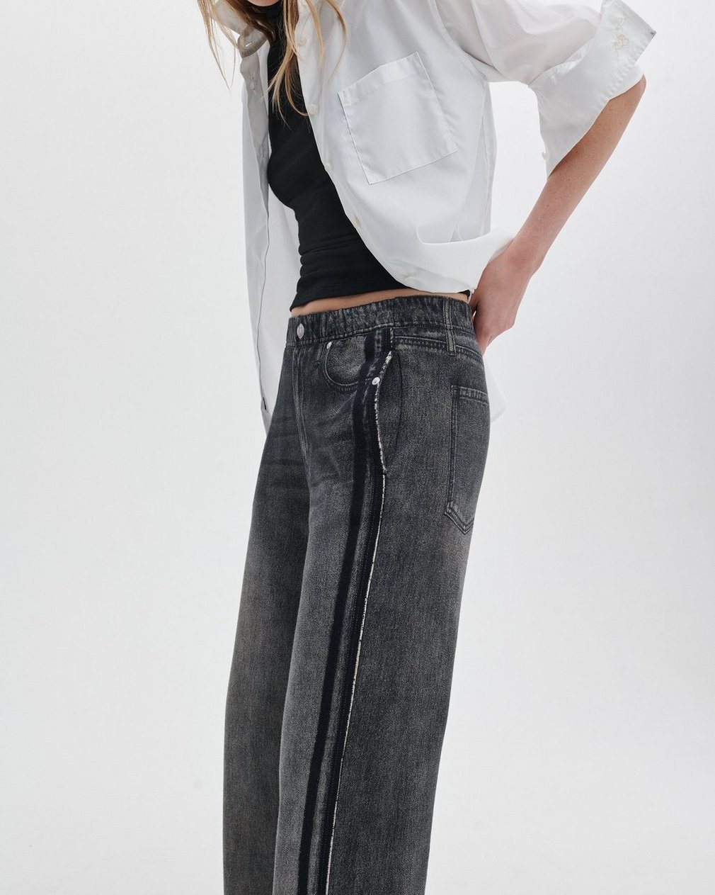 Miramar Wide-Leg Track Pants - Washed Black - Image 5
