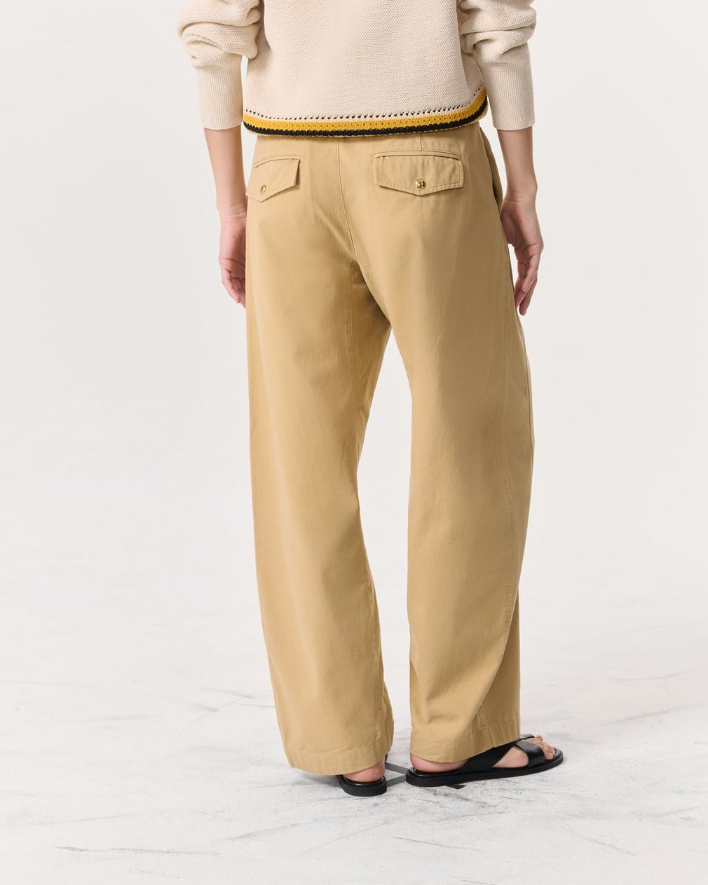 Renata Cotton Twill Utility Pants - Beige - Image 5
