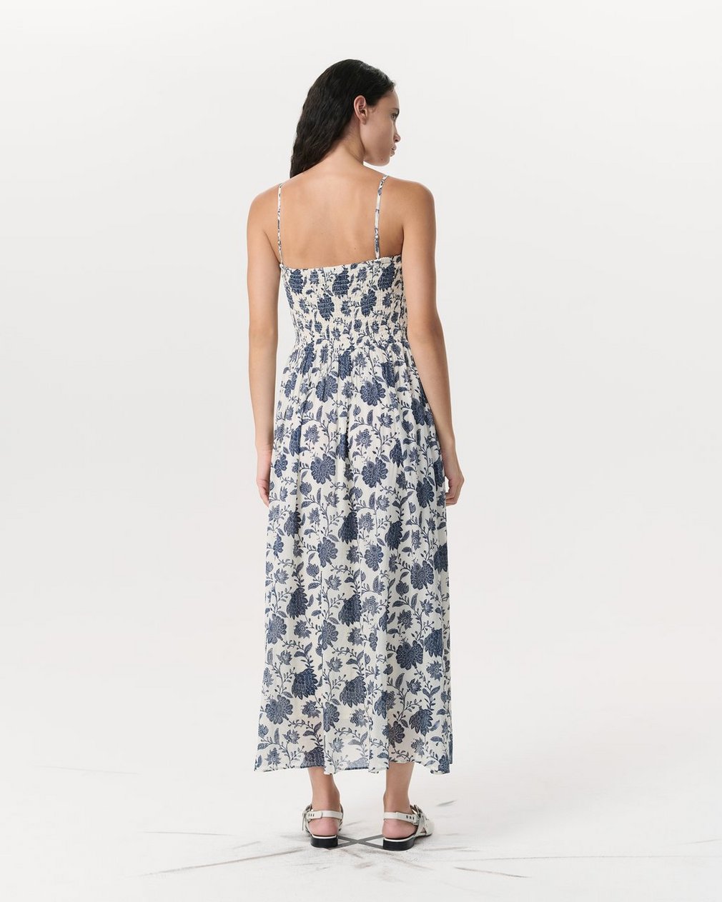 Hallie Floral Cotton-Silk Maxi Dress - Cream Floral - Image 4