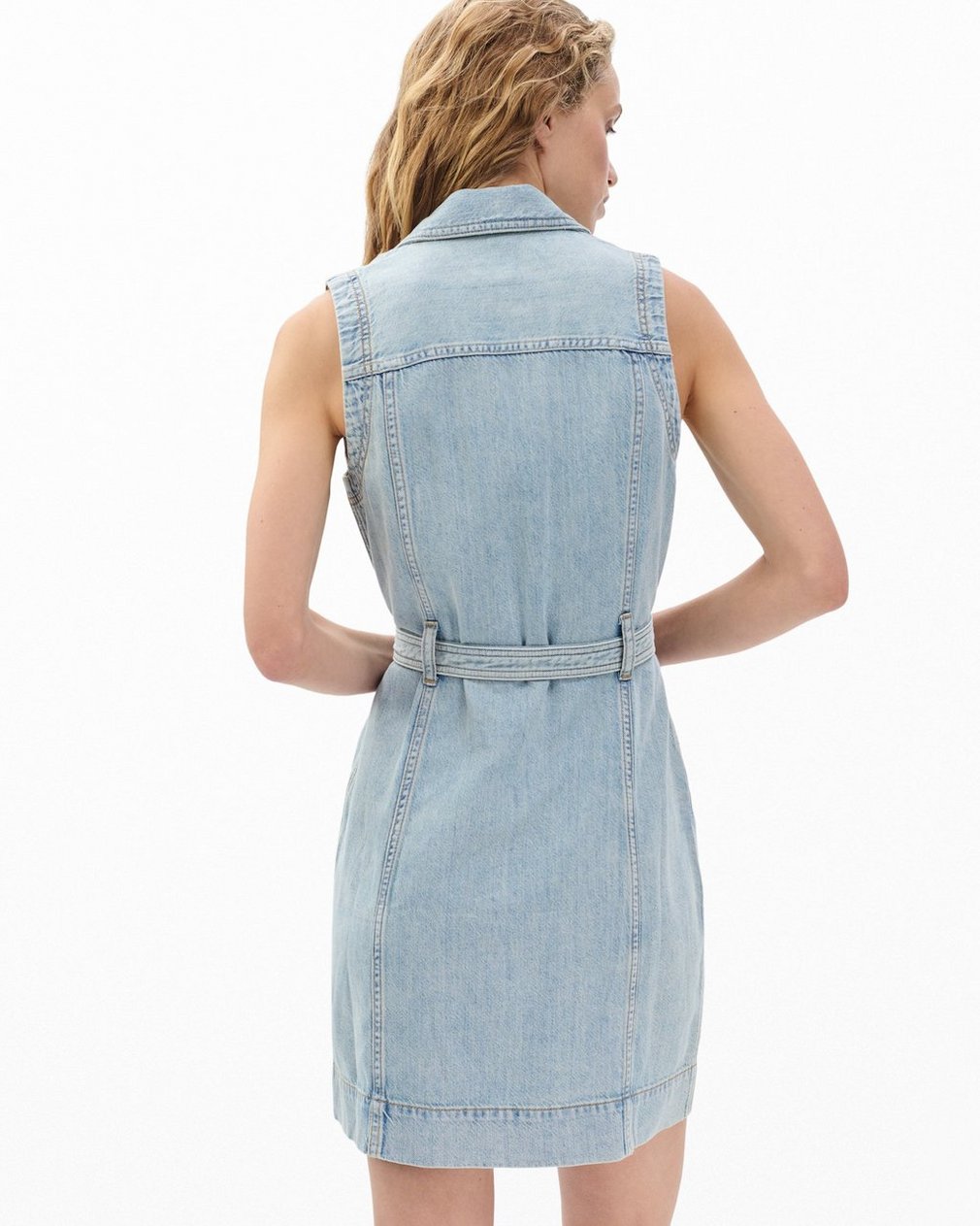 Renata Belted Denim Mini Dress - Mar - Image 6