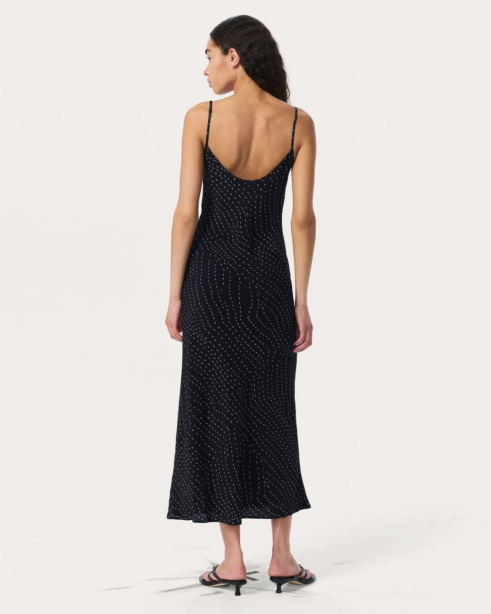 Alessia Printed Slip Dress - Black Print - Image 6