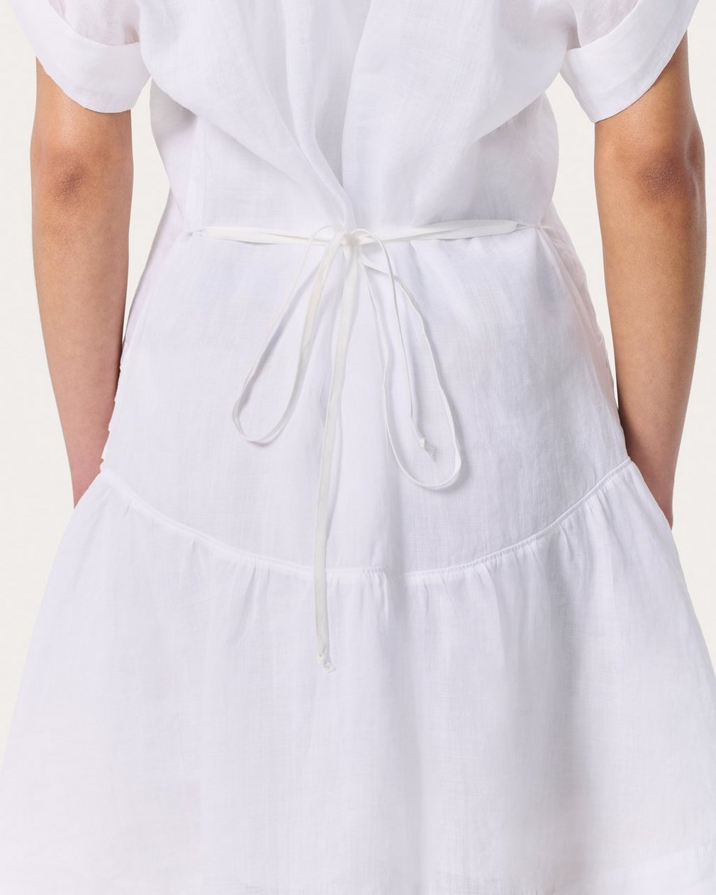Viviana Pintuck Dress - White - Image 5