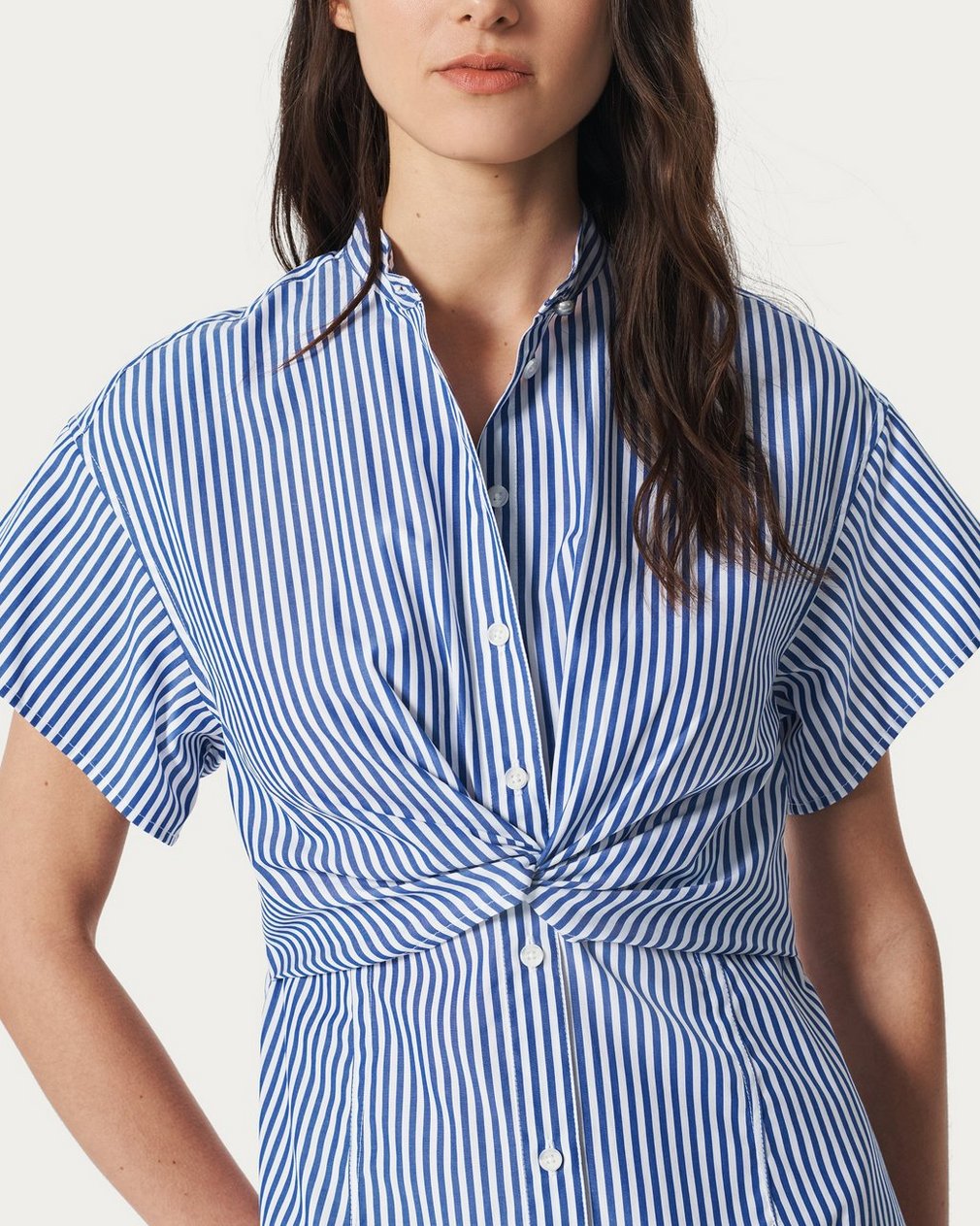 Gretchen Striped Shirt Dress - Navy Stripe - Image 4