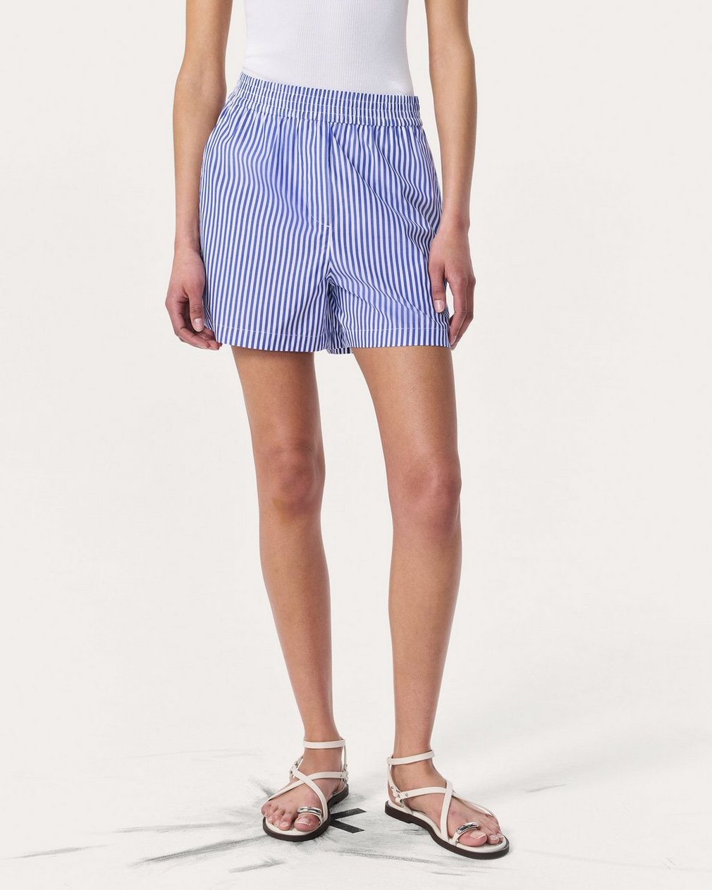Emma Striped Shorts - Navy Stripe - Image 3
