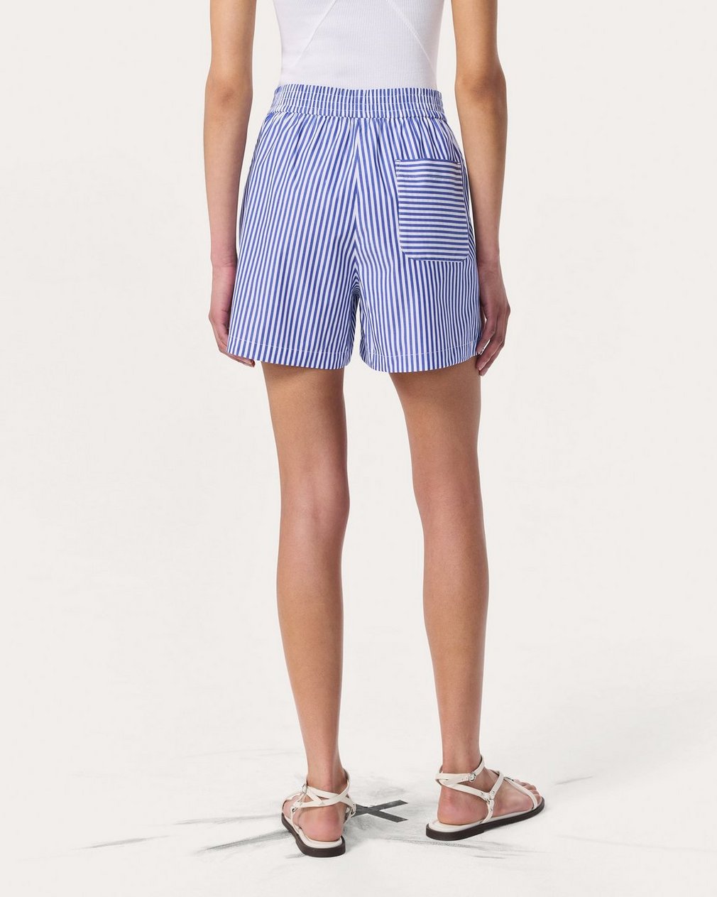 Emma Striped Shorts - Navy Stripe - Image 6