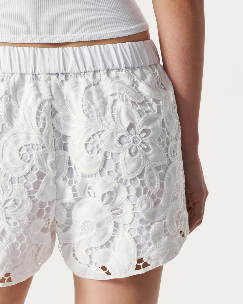 Women’s Amy White Lace Shorts - Image 5