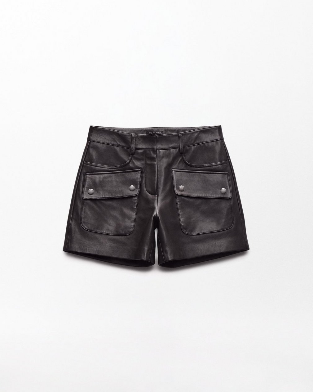 Aria Leather Shorts - Brown - Image 2