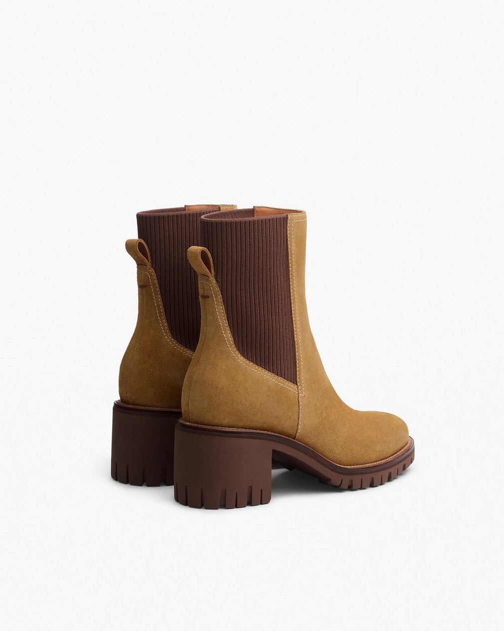 Corey Heeled Suede Chelsea Boots - Caramel Suede - Image 4