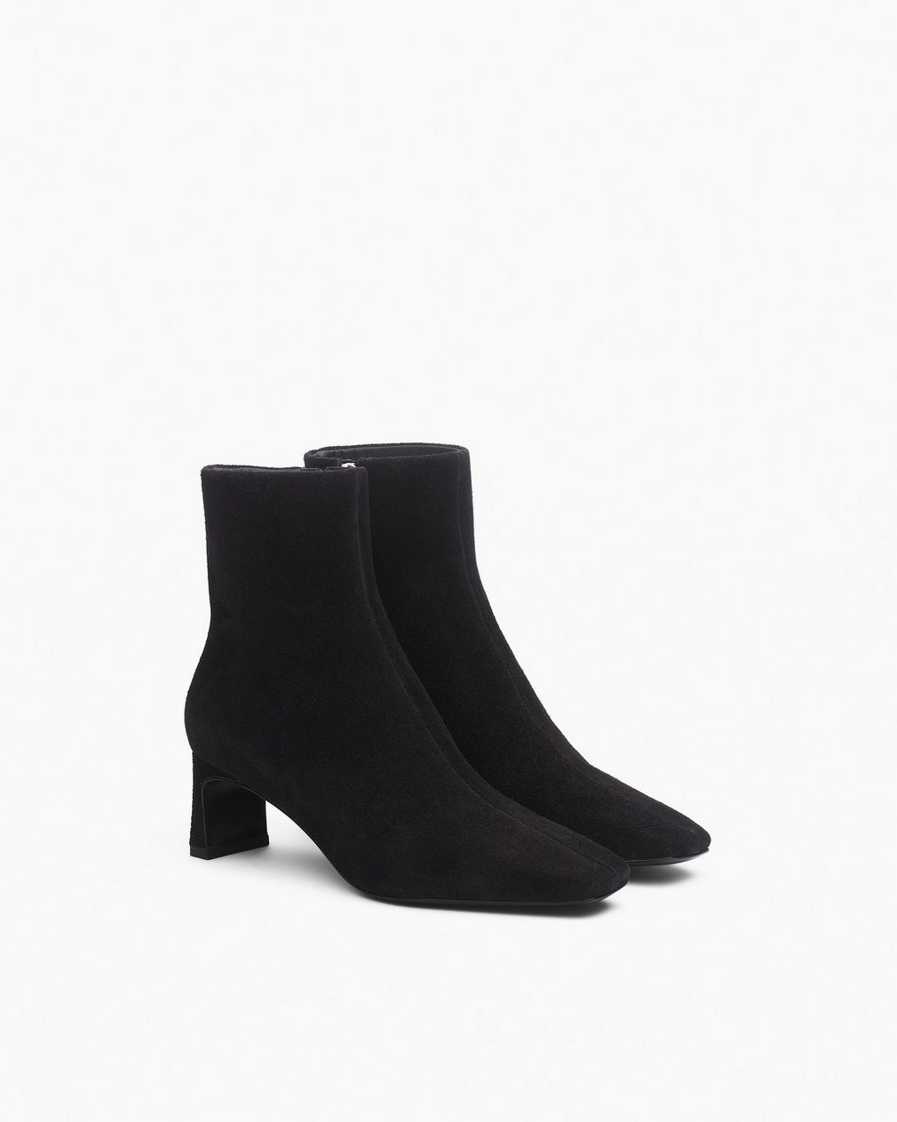 Avery Zip Suede Ankle Boots - Black Suede - Image 2