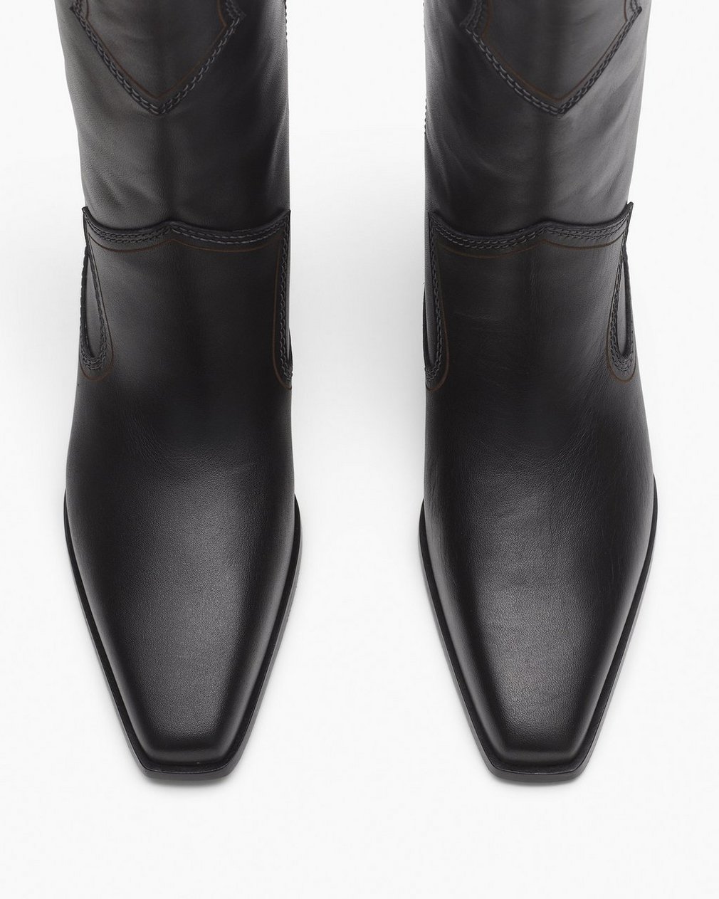 Joni Leather Cowboy Boots - Black - Image 6