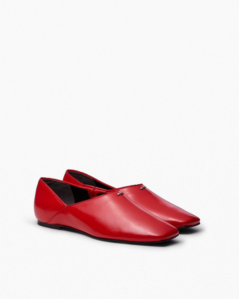 Sadie Leather Flats - Fiery Red - Image 3
