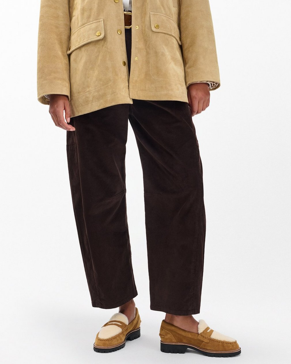 Corey Suede Shearling Loafers - Caramel Suede Shearling - Image 2