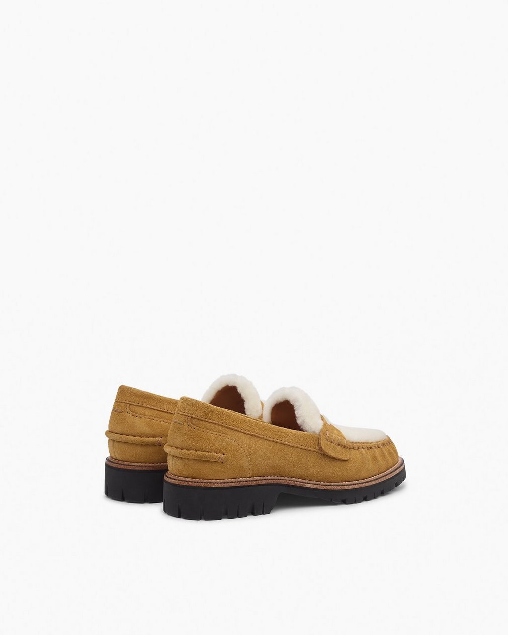 Corey Suede Shearling Loafers - Caramel Suede Shearling - Image 4
