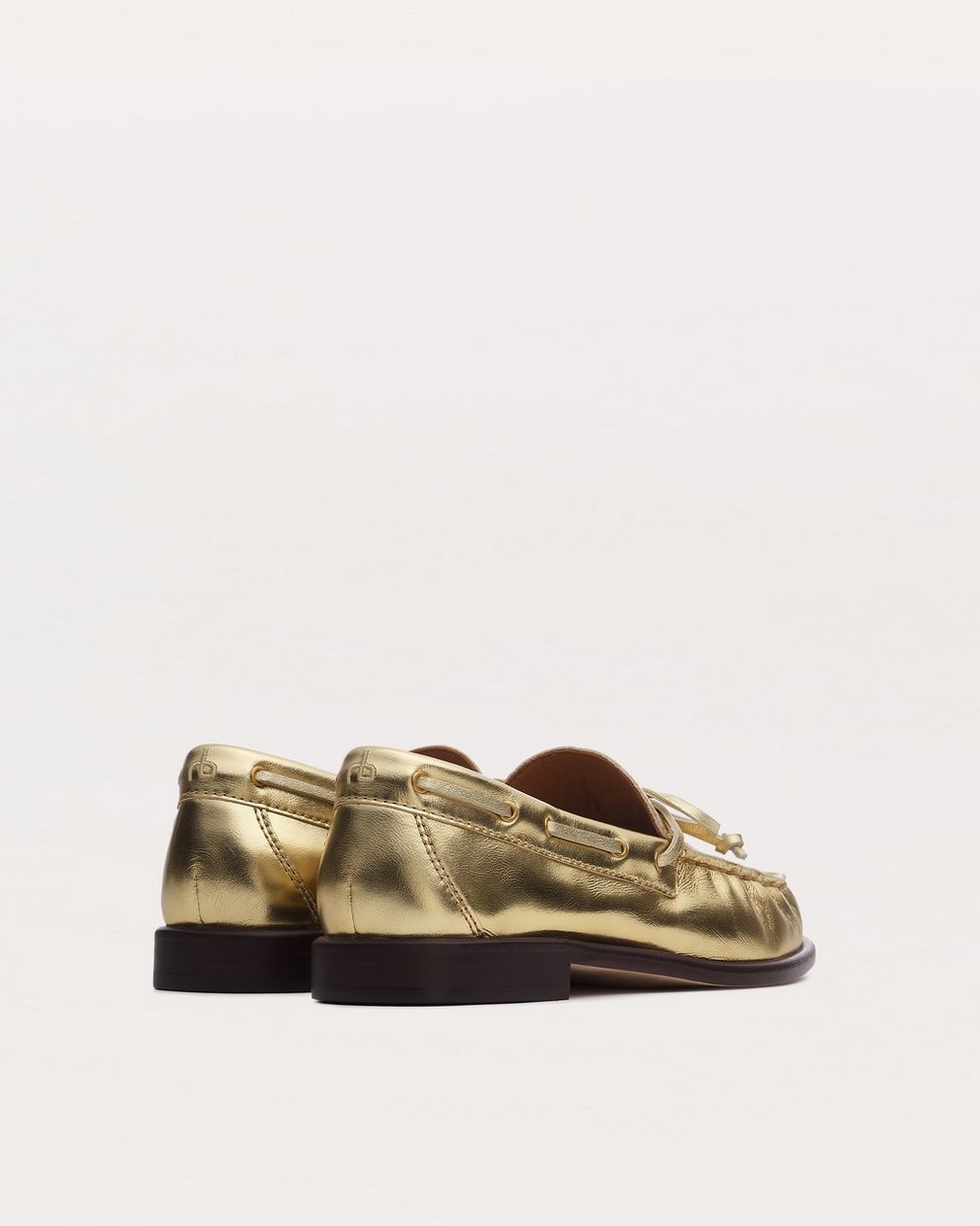 Carter Metallic Leather Boat Shoes - Gold - Image 3