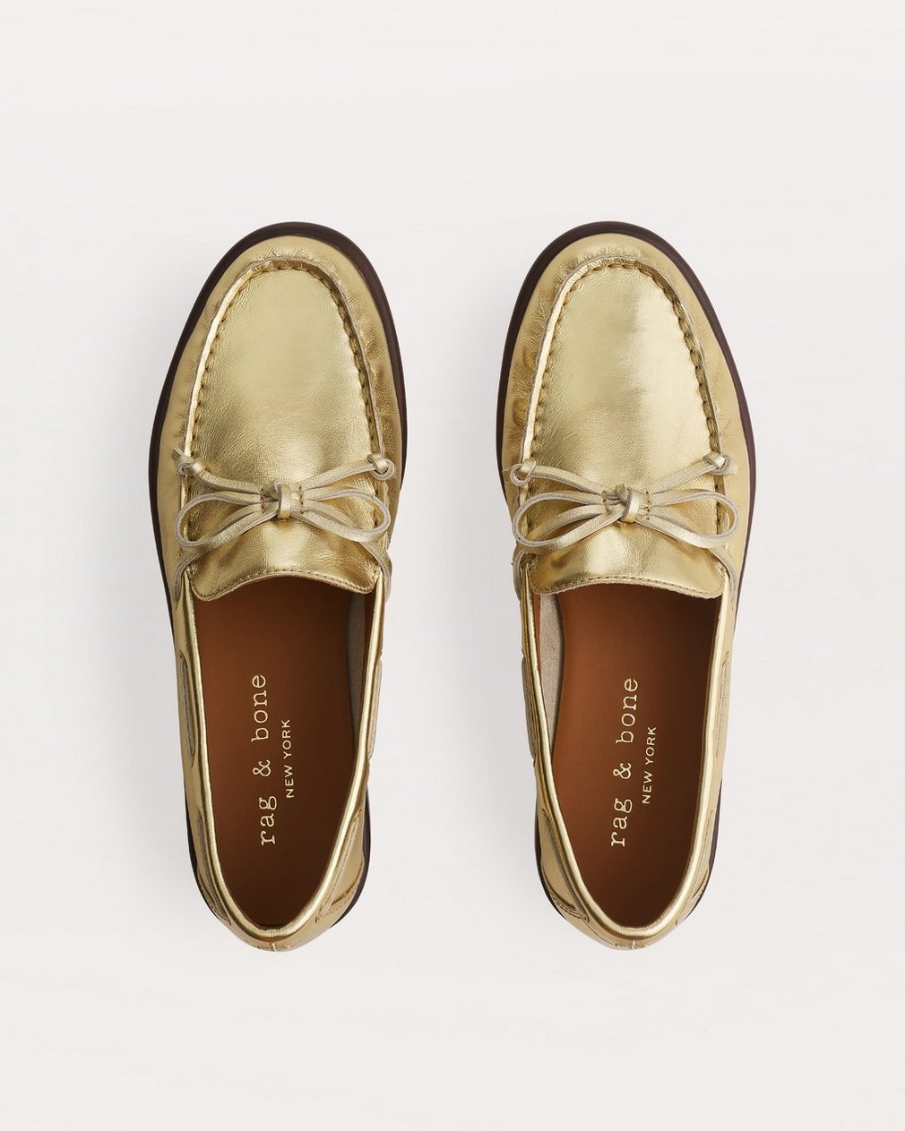 Carter Metallic Leather Boat Shoes - Gold - Image 4