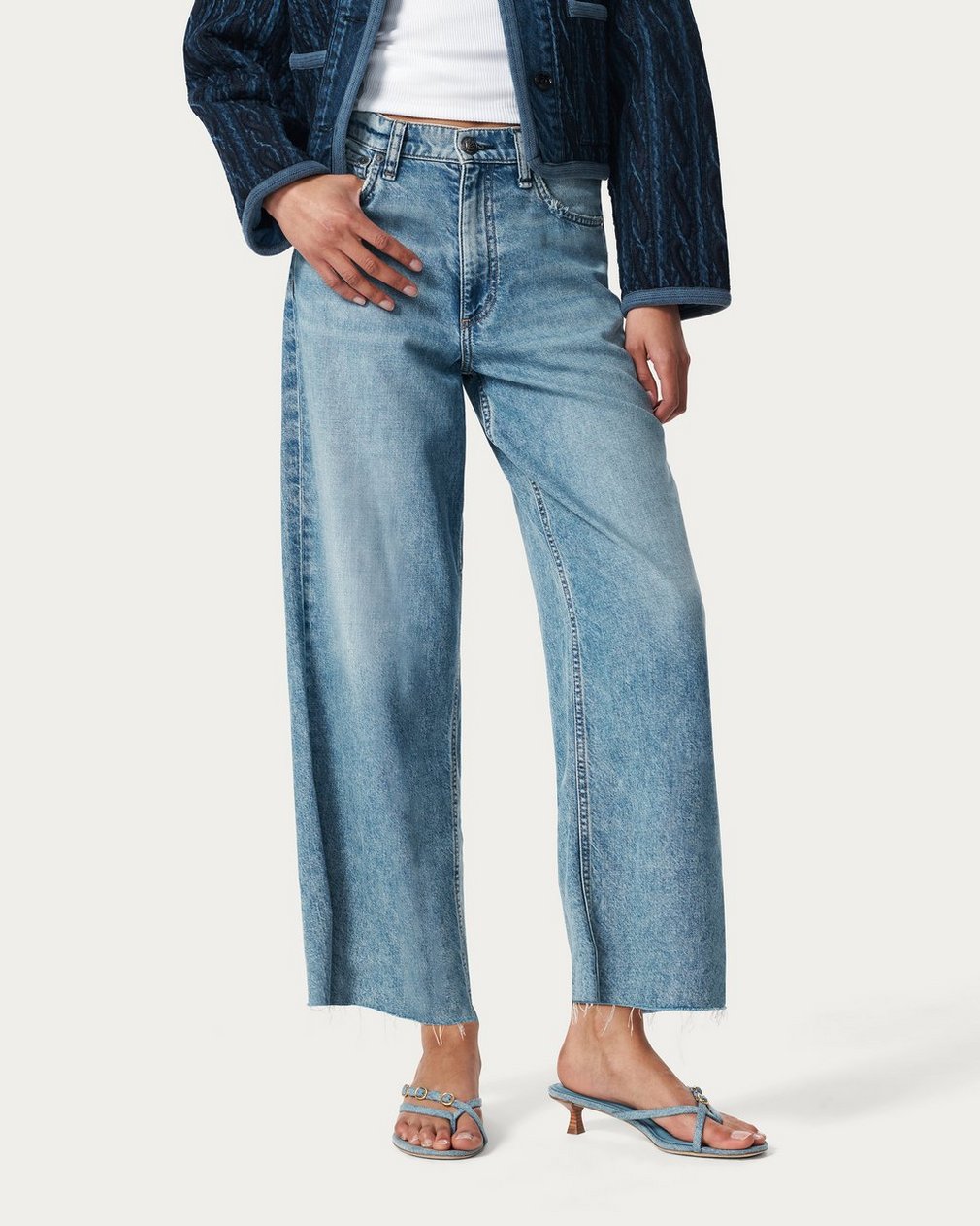 Sammie Kitten Heels - Light Wash Denim - Image 2
