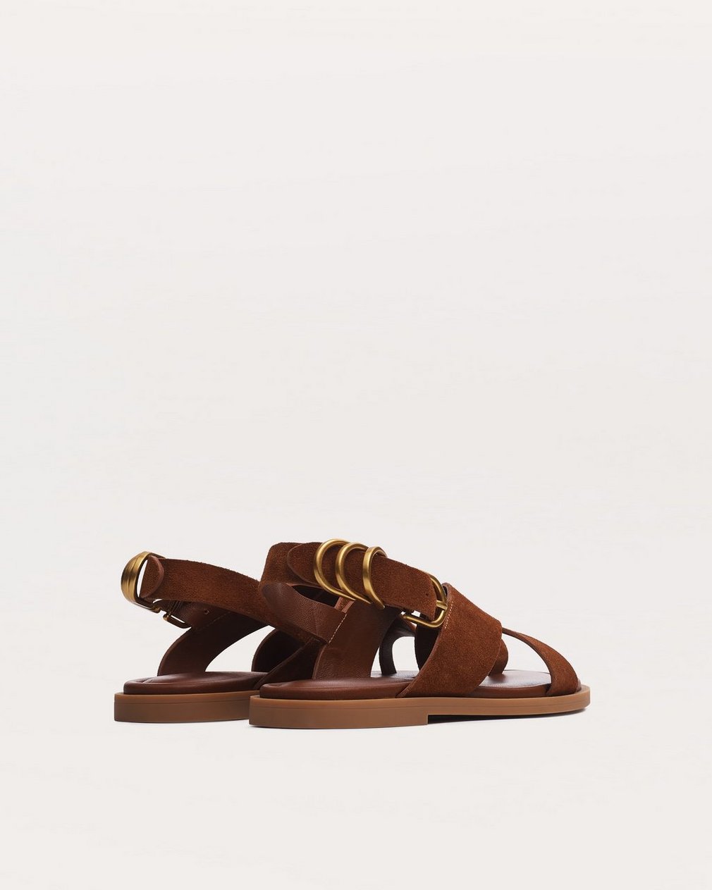 Gia Suede Crossover Sandals - Umber Suede - Image 3