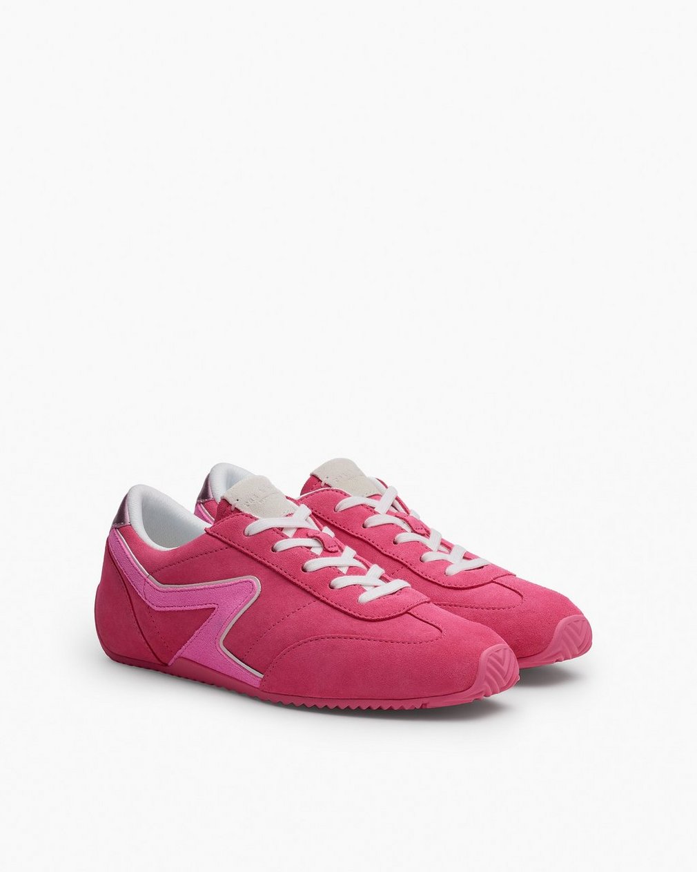 Ultra Slim Retro Runner Sneakers - Hot Pink Suede - Image 3