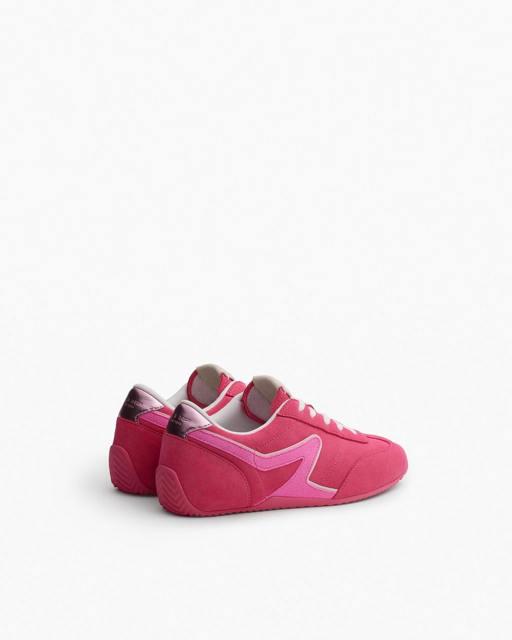 Ultra Slim Retro Runner Sneakers - Hot Pink Suede - Image 4