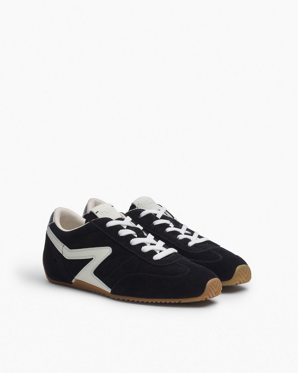 Ultra Slim Retro Runner Sneakers - Black White - Image 4
