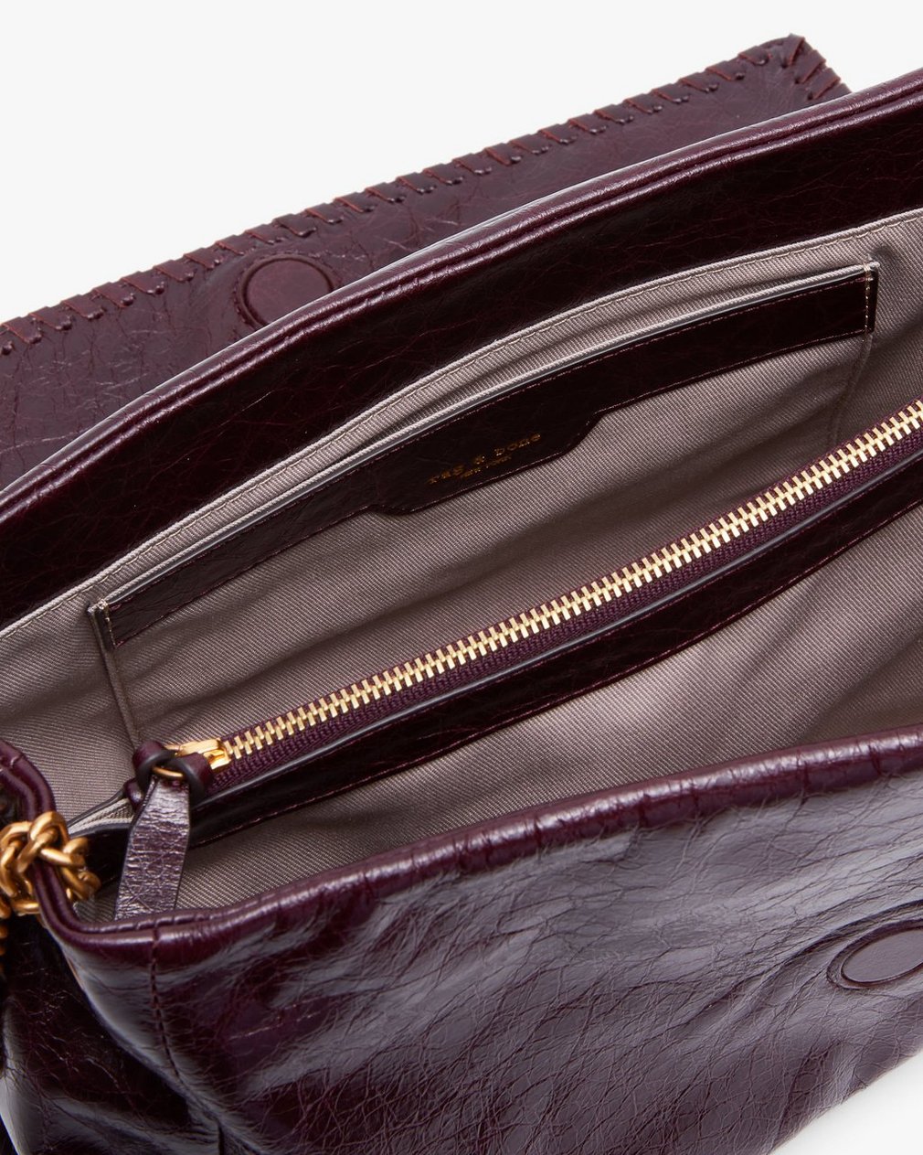 Chelsea Large Leather Flap Bag - Blackberry - Image 5