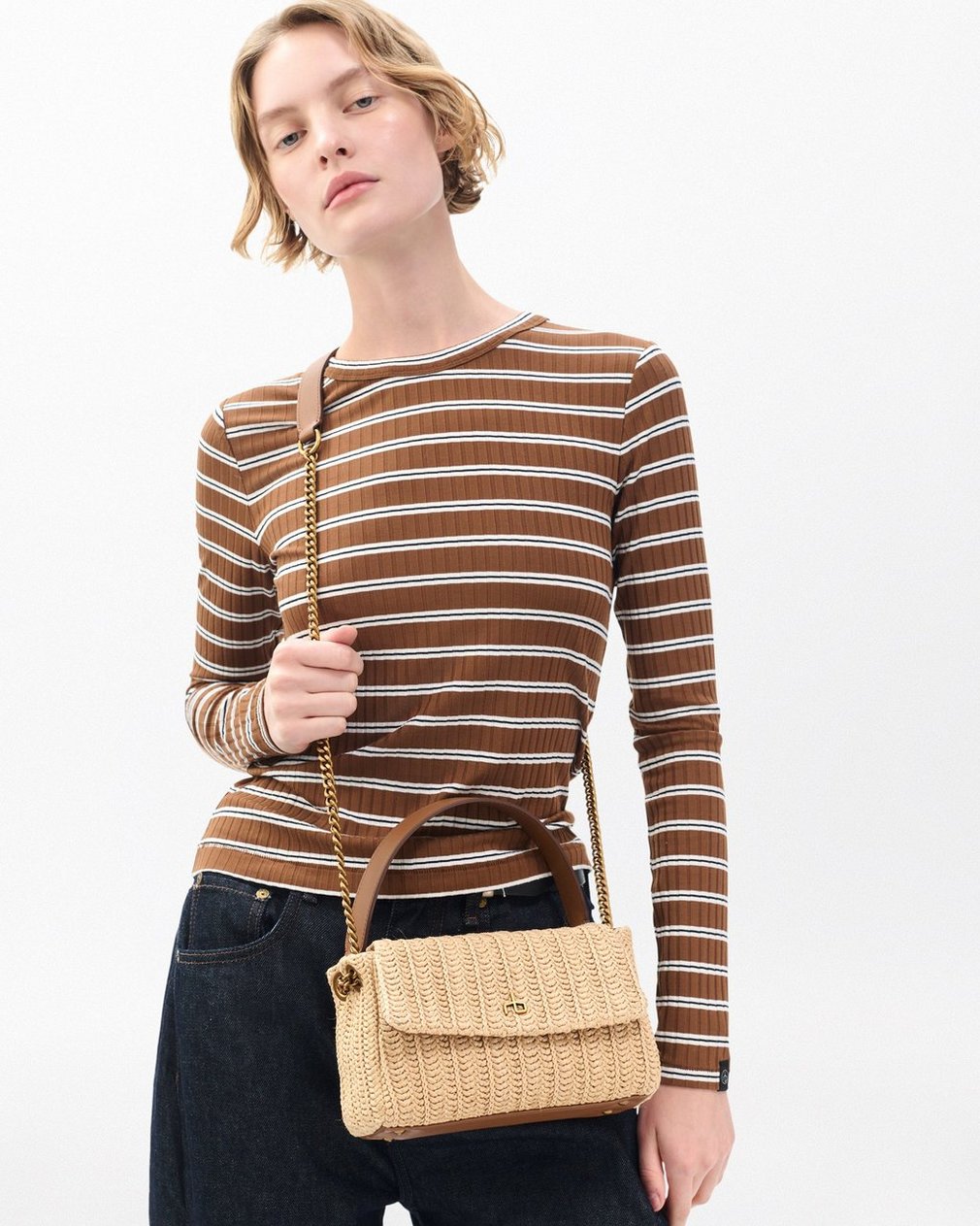 Chelsea Small Straw Flap Bag - Natural - Image 2