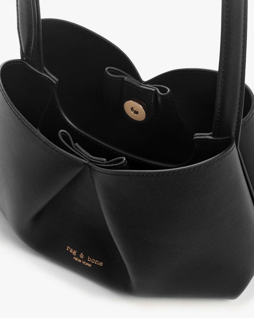 Bloom Small Calf Leather Crossbody Bag - Black - Image 4