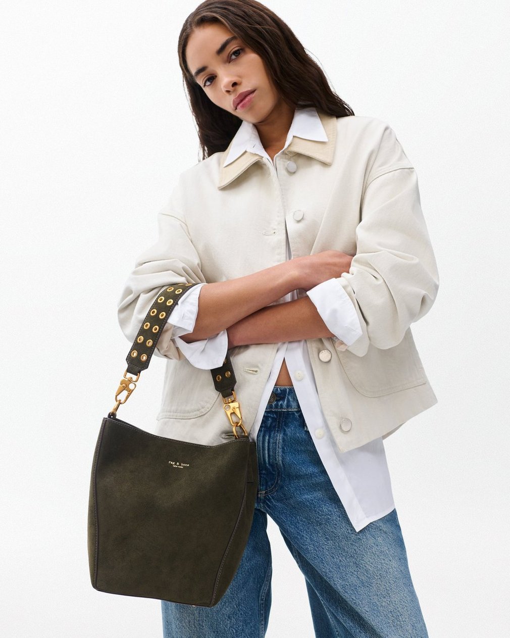 Parker Suede Bucket Bag - Forest