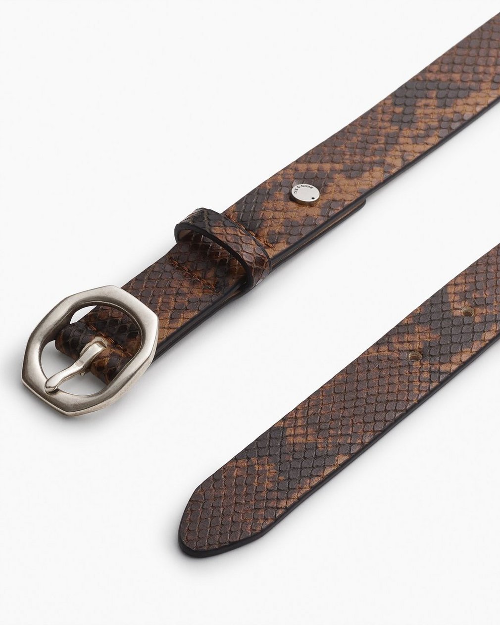 Small Audrey Suede Belt - Mocha Snake - Image 3