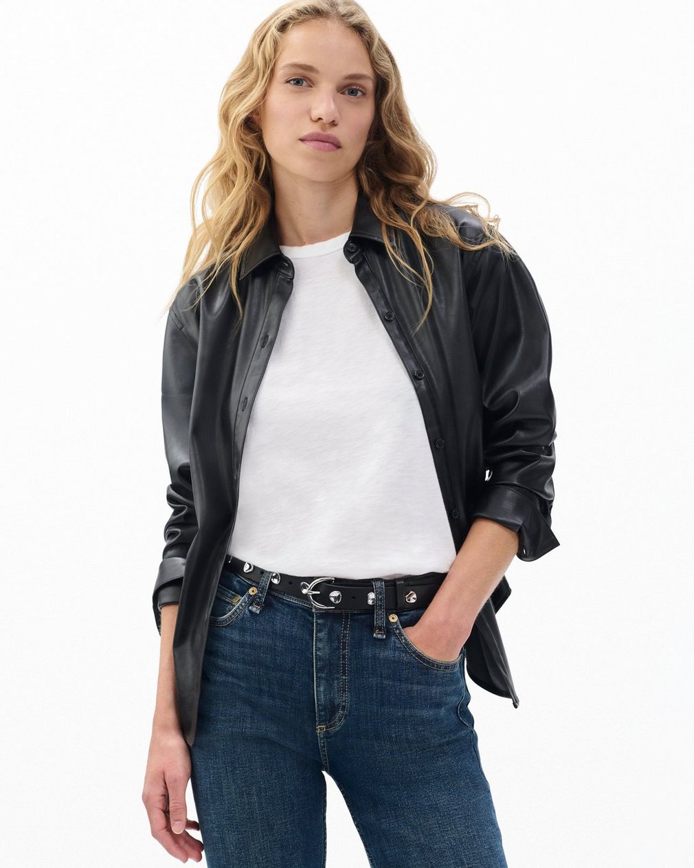 Brynn Studded Leather Belt - Black - Image 2