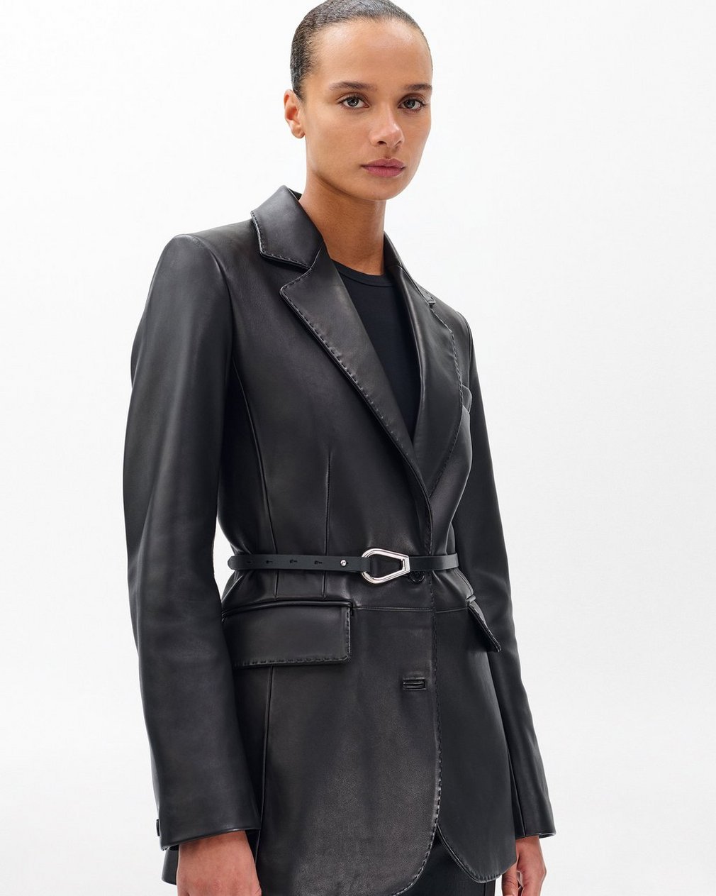 Elise Leather Waist Belt - Black - Image 3