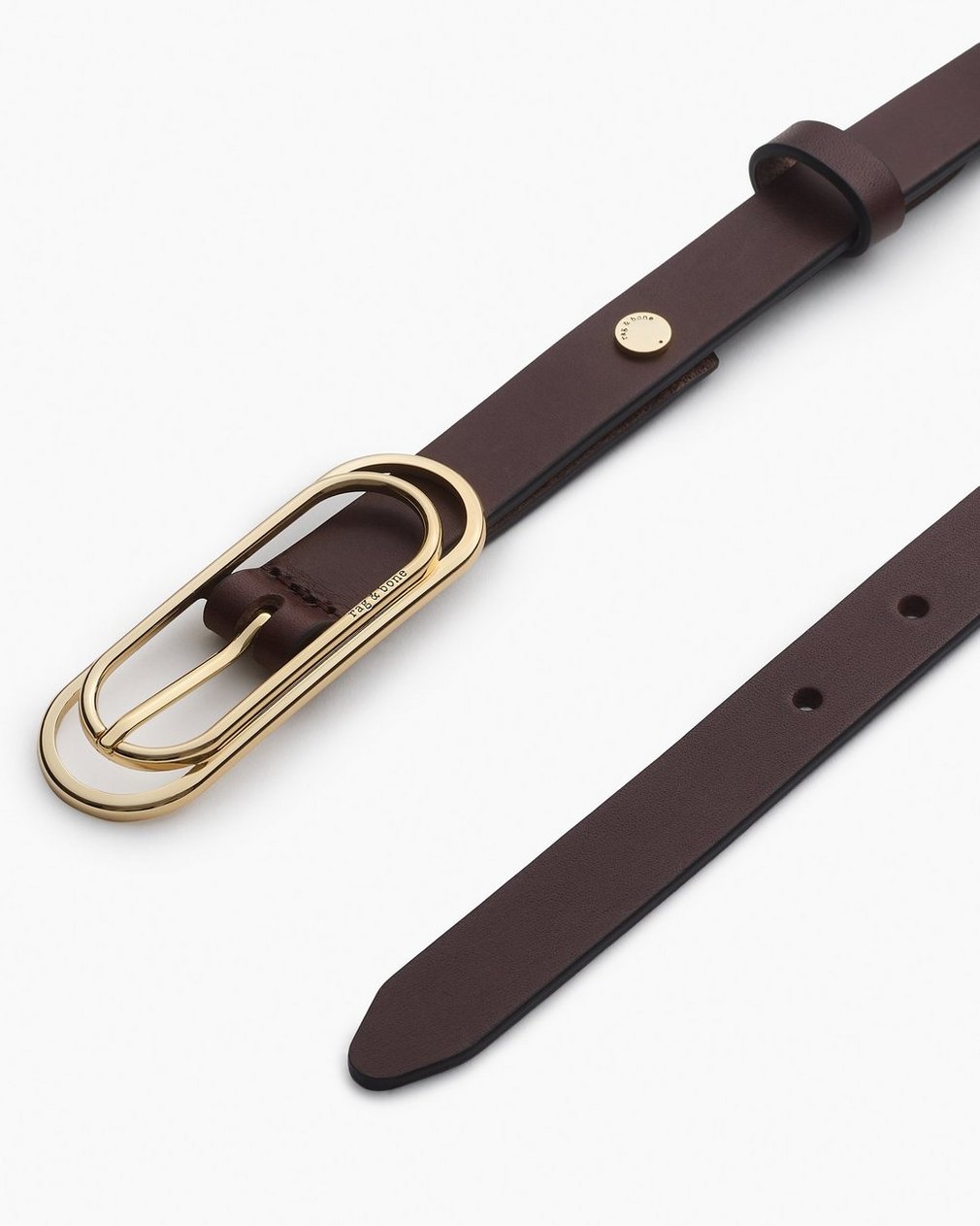 Duo Rounded Rebound Leather Belt - Dark Espresso - Image 3