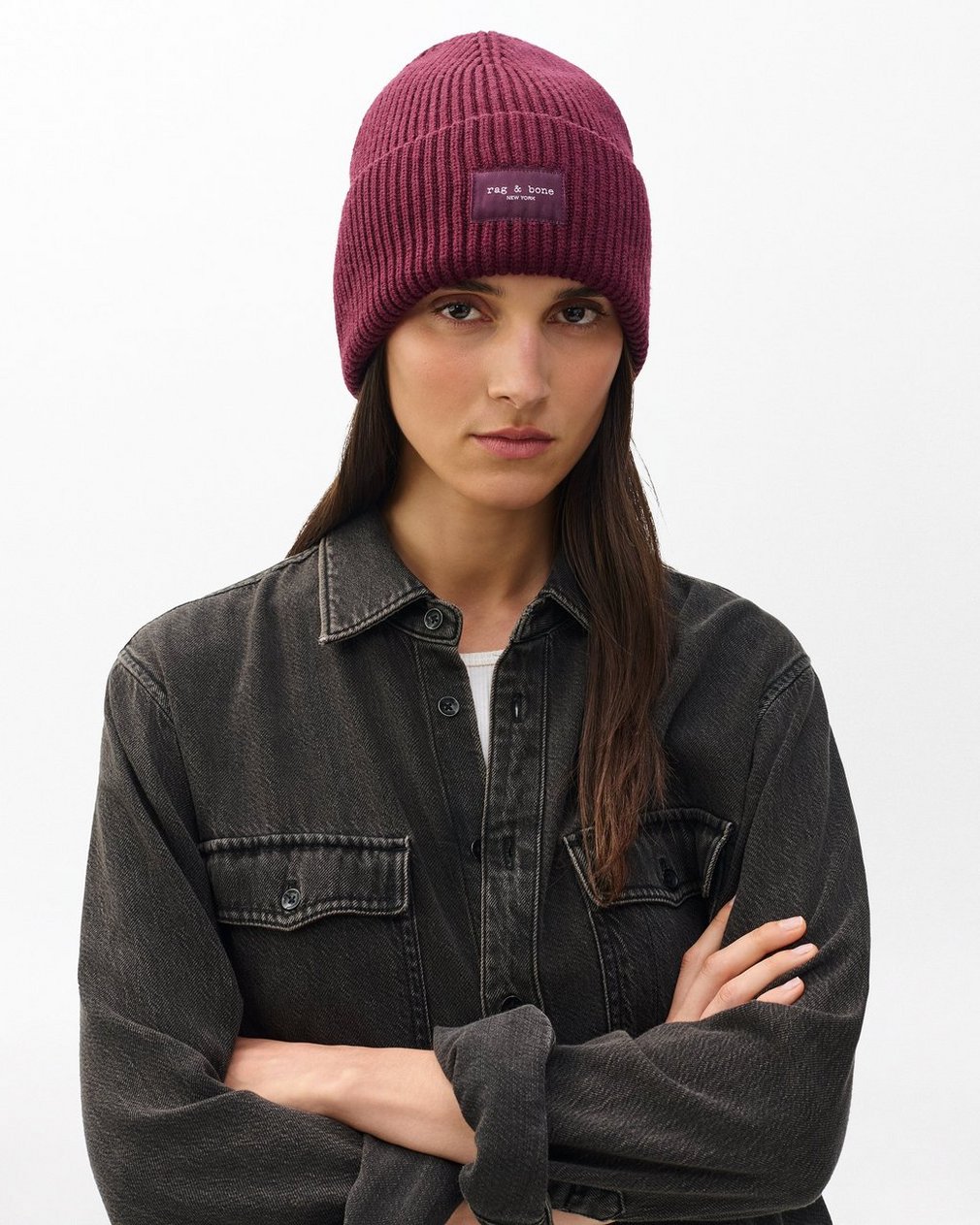 Blake Wool Beanie - Burgundy - Image 3