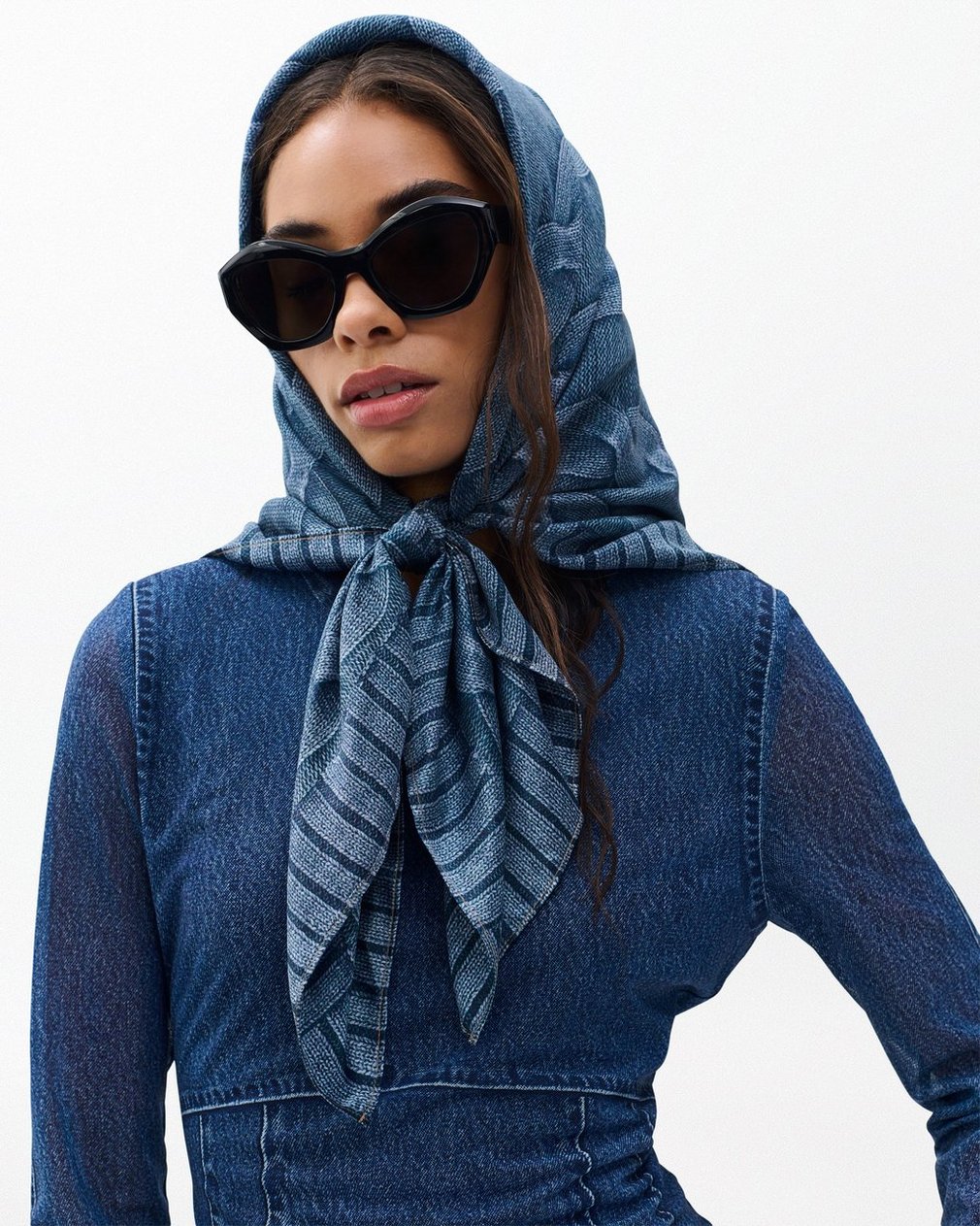 Miramar Silk Scarf - Indigo Knit - Image 2