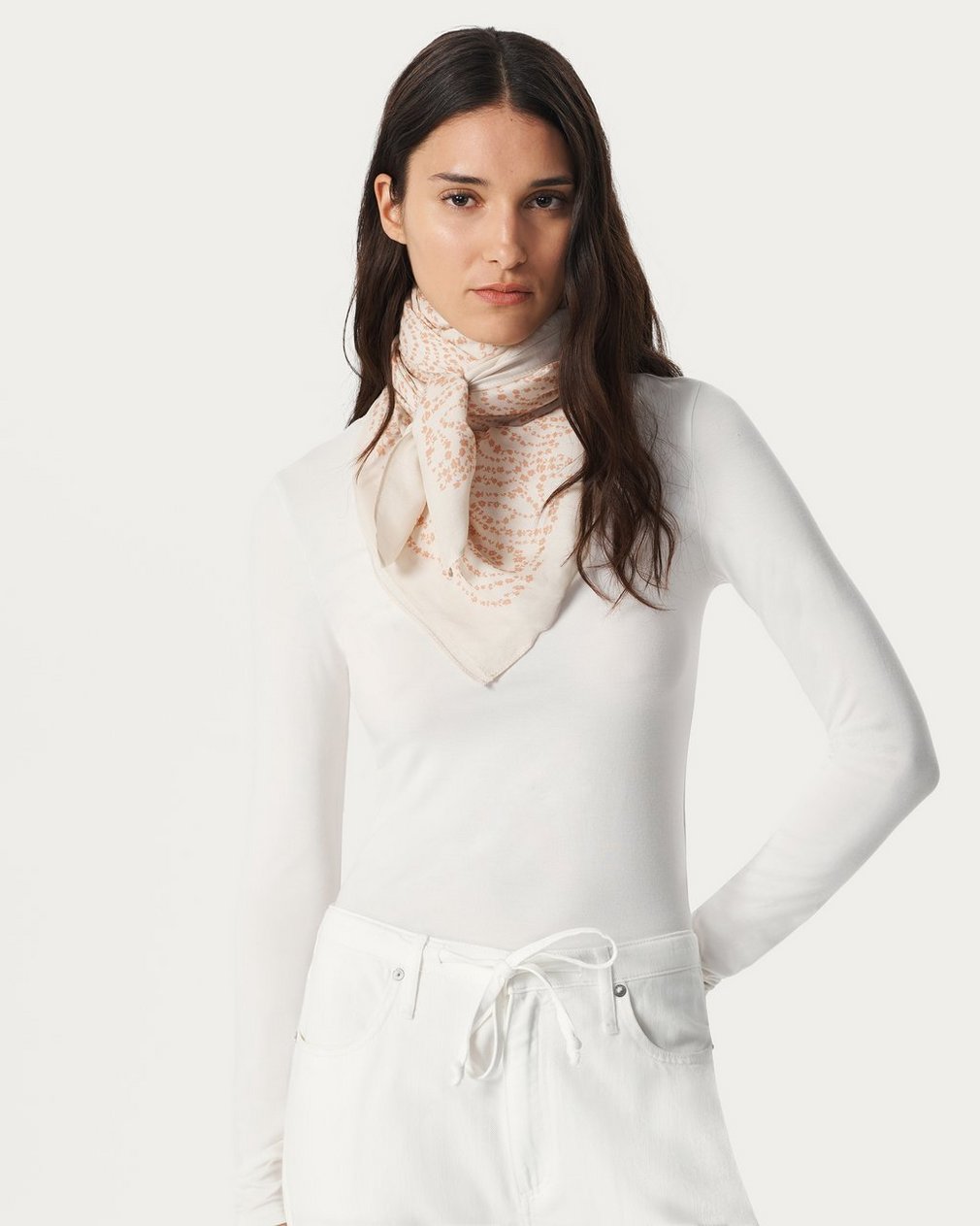 Miriam Floral-Print Scarf - Beige - Image 2