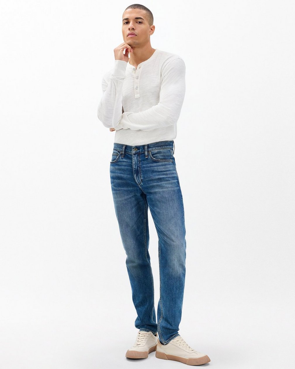 Fit 2 - Jared: Slim Fit Medium Indigo Authentic Stretch Jean - Image 3