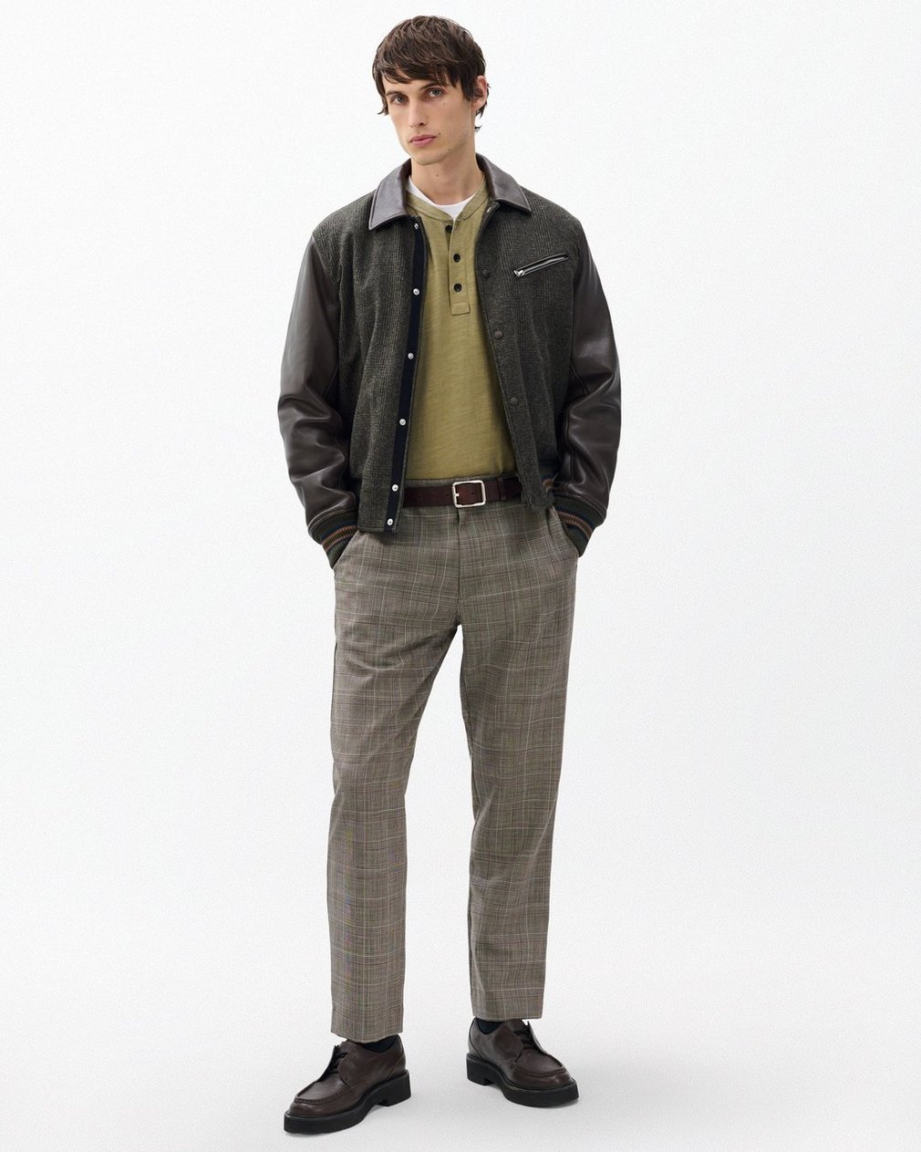 Evan Italian Plaid Wool Trousers - Grey Check - Image 3
