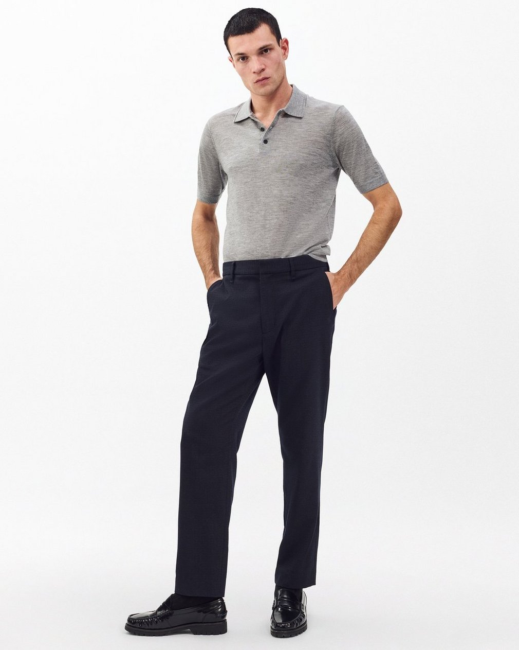 Evan Italian Wool Trousers - Navy - Image 2