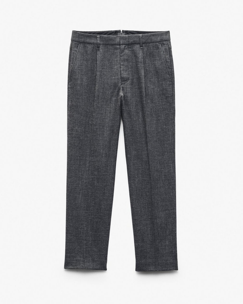 Evan Pleated Italian Houndstooth Trousers - Black/Grey - Image 2