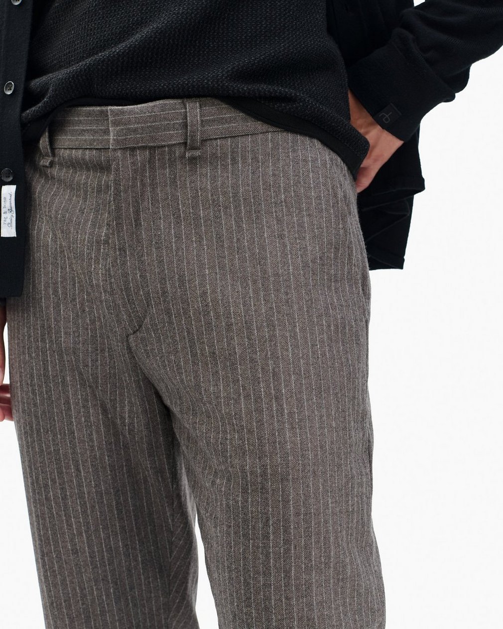 Evan Italian Flannel Trousers - Mink Stripe - Image 4