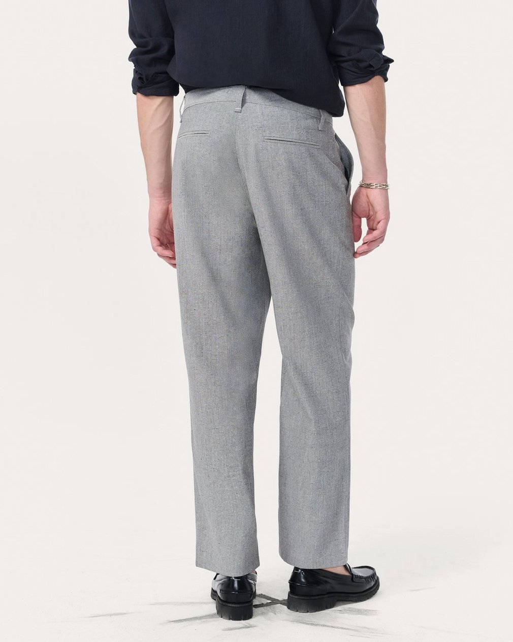 Baggy Wool-Blend Trousers - Grey - Image 6