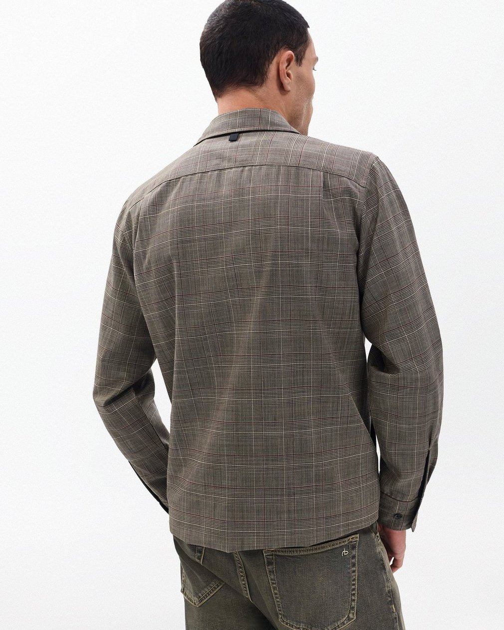 Isaiah Italian Wool Shirt Jacket - Grey Check - Image 7