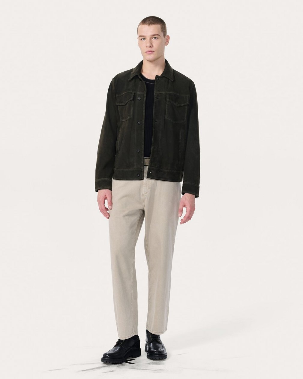 rb Suede Trucker Jacket - Black - Image 3