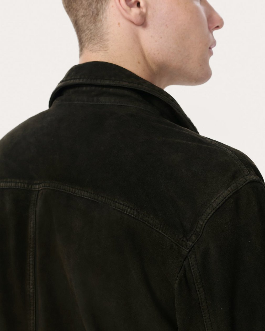rb Suede Trucker Jacket - Black - Image 5