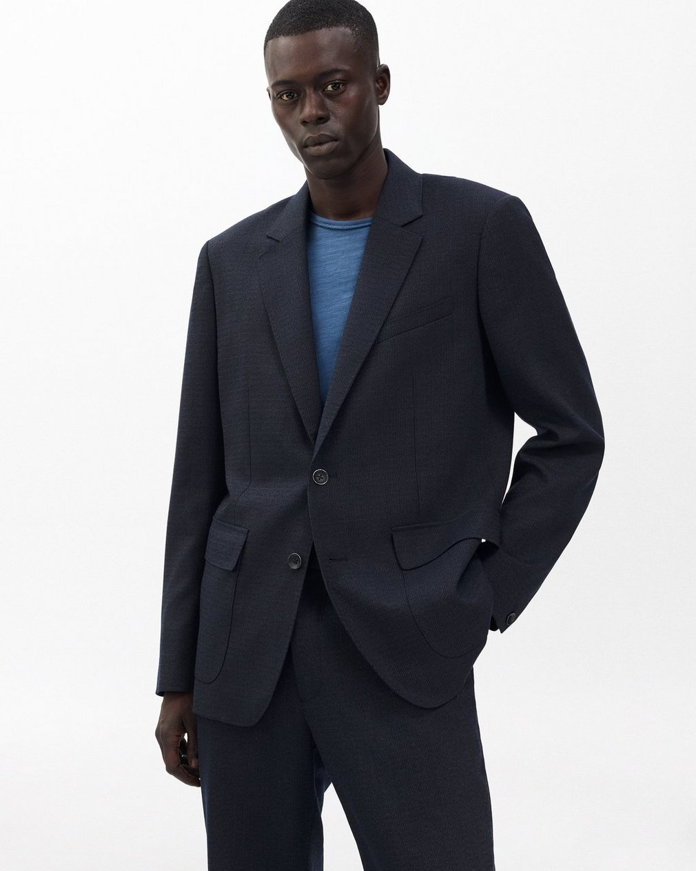 Butler Italian Pinstripe Blazer - Navy - Image 3