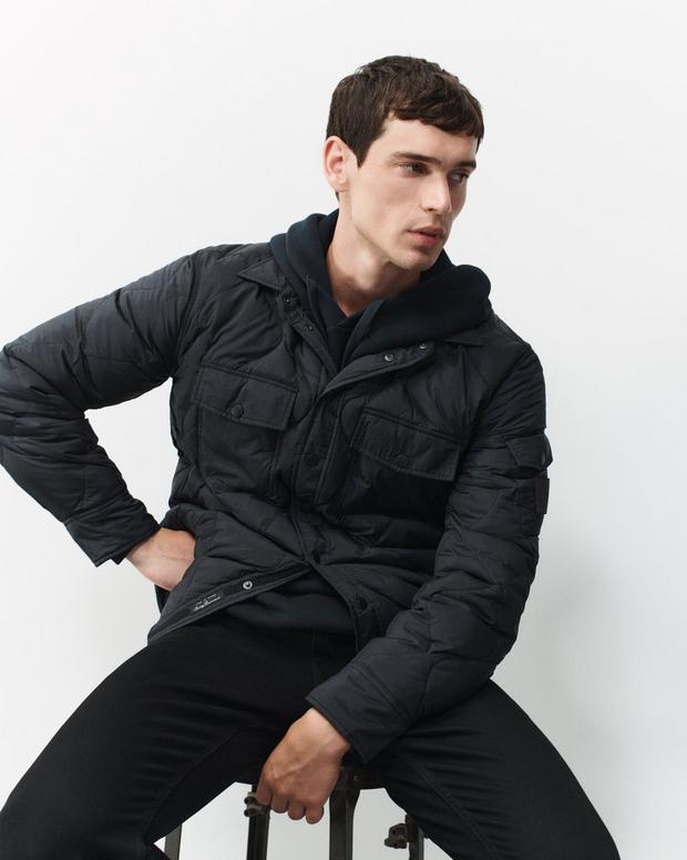Dane Quilted Shirt Jacket - Black - Image 7