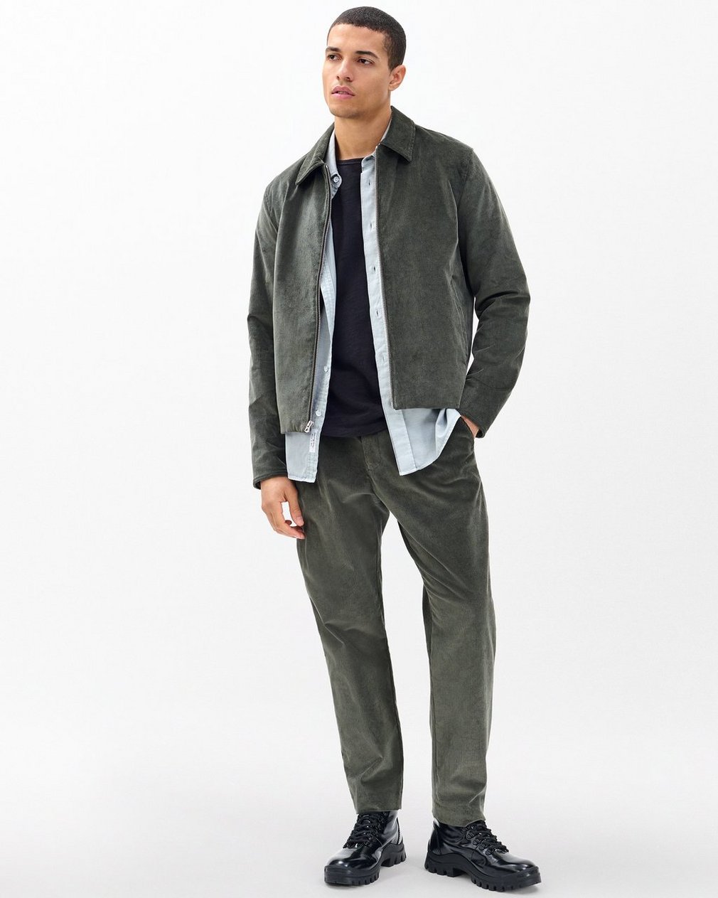 Melrose Corduroy Jacket - Dark Shadow - Image 3