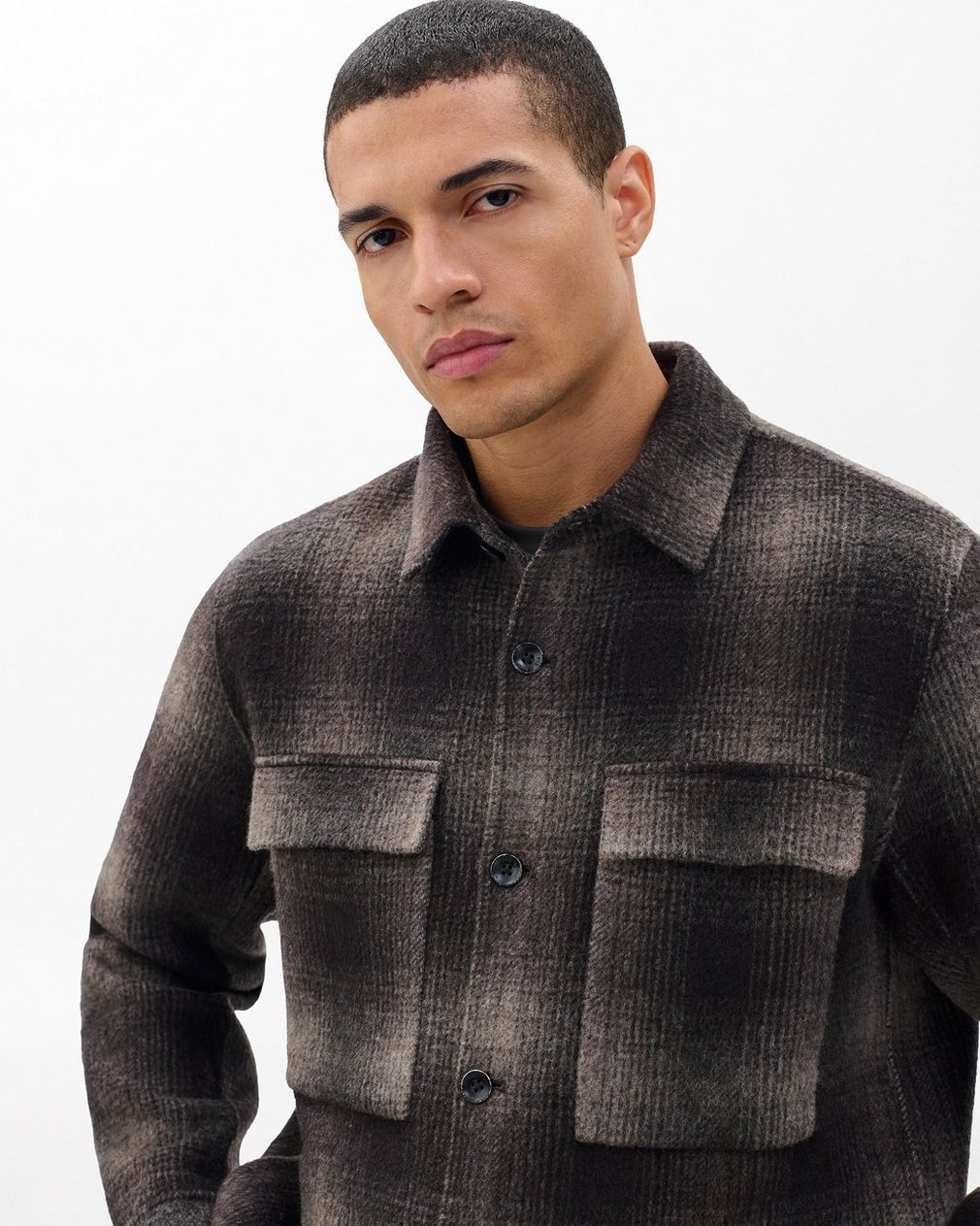 Austin Italian Double-Face Wool Jacket - Brown Plaid - Image 5
