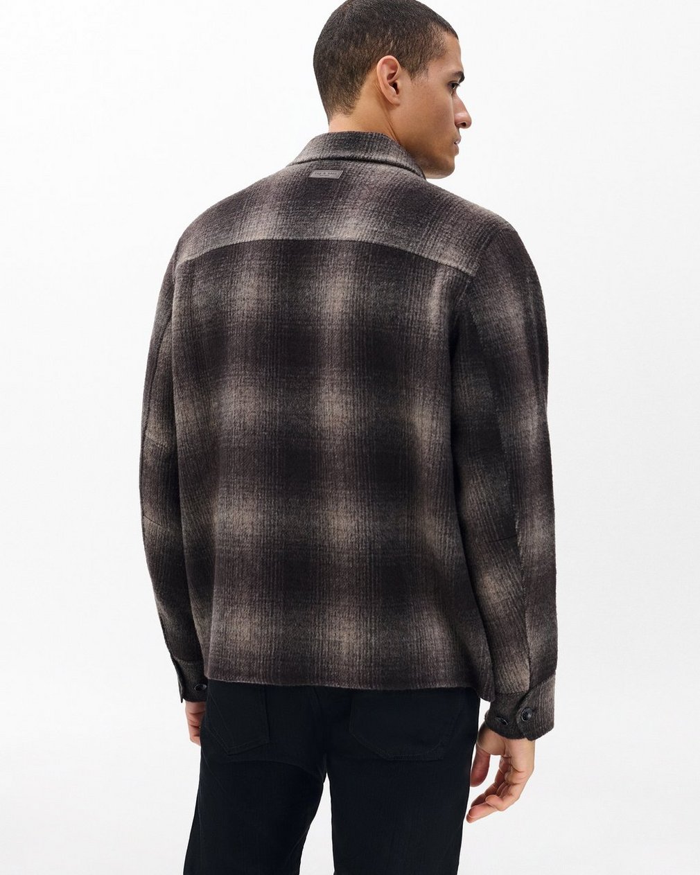 Austin Italian Double-Face Wool Jacket - Brown Plaid - Image 6